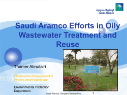 Saudi Aramco Efforts in Oily Wastewater Treatment and Reuse