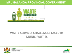 WASTE SERVICES CHALLENGES FACED BY MUNICIPALITIES