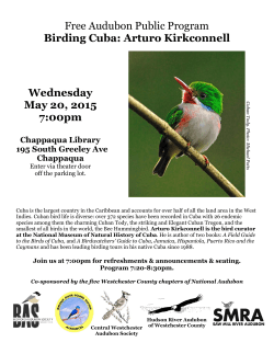 Free Audubon Public Program Birding Cuba: Arturo Kirkconnell