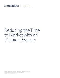 Reducing the Time to Market with an eClinical System