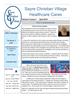 Sayre Healthcare Center Cares April 2015