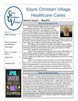 Sayre Healthcare Center Cares May 2015