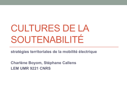 Cultures de la soutenabilitÃ© : stratÃ©gies territoriales de la mobilitÃ©