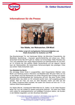 Informationen fÃ¼r die Presse Dr. Oetker Deutschland
