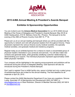2015 ArMA Annual Meeting & President`s Awards Banquet Exhibitor