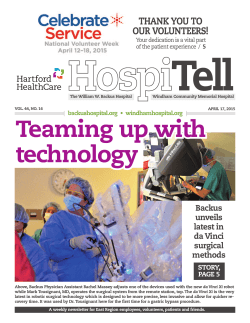 Teaming up with technology - The William W. Backus Hospital