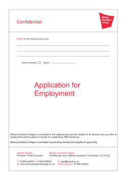 application form - Bishop Auckland College