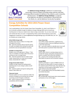 Energy Activities for 2014-2015 Power Down Competition Schools