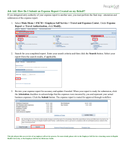 Job Aid: How Do I Submit an Expense Report Created on my Behalf?