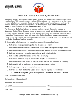 Barbershop Books 2015 Local Literacy Advocate Agreement Form