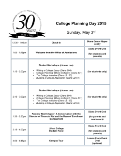 Schedule for 2015 College Planning Day