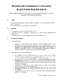 Shoreline Community College ELECTION RULES 2015