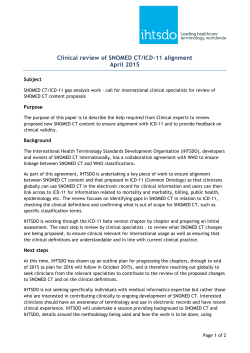 SNOMED CT ICD 11 Alignment 20150413