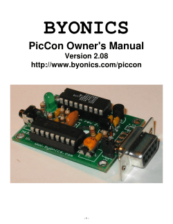 PicCon Owner`s Manual