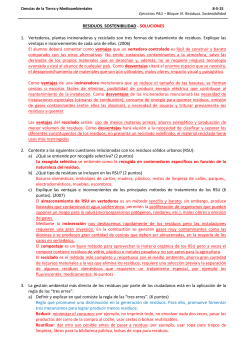 Ejercicios PAU CyL 2004-2014 â Bloque VI. Residuos. Sostenibilidad