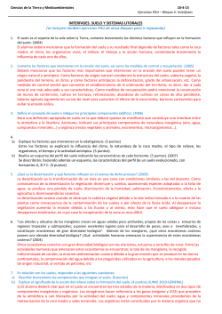 Ejercicios PAU CyL 2004-2014 â Bloque V. Suelo y Sistemas litorales