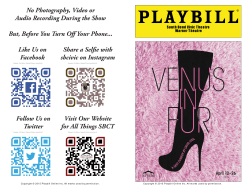 Read the Playbill - South Bend Civic Theatre