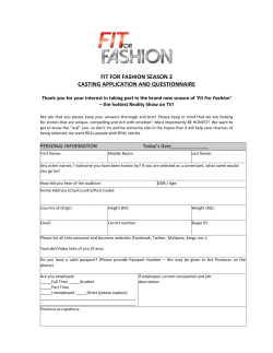 fit for fashion season 2 casting application and questionnaire