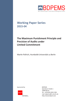 Working Paper Series - BDPEMS - Hu