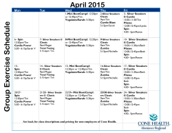 Alamance Regional April class schedule