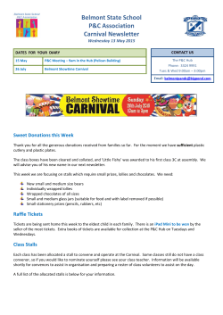 Carnival Newsletter 13 May 2015