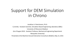 Support for DEM Simulation in Chrono - SBEL