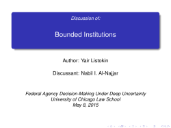 Bounded Institutions - University of Chicago