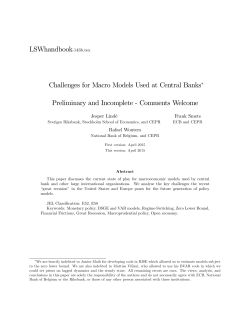 LSWhandbook-143b.tex Challenges for Macro Models Used at