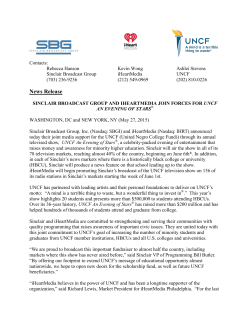 News Release - Sinclair Broadcast Group