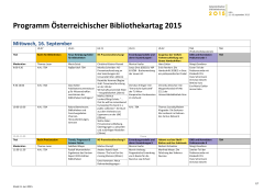 Programm Ãsterreichischer Bibliothekartag 2015