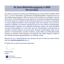 40 Jahre Weiterbildungsgesetz in NRW