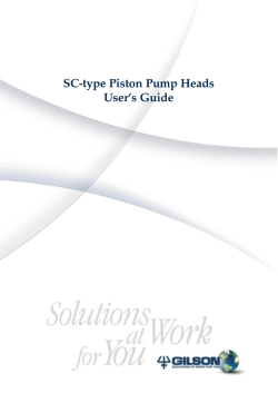 Gilson SC-type Piston Pump Heads User`s Guide