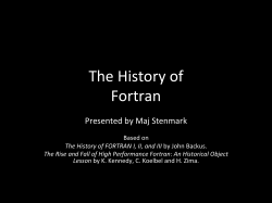The History of FORTRAN I, II, and III