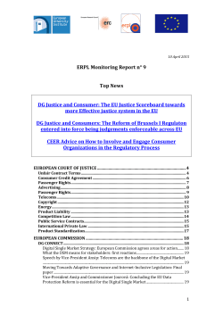 ERPL Monitoring Report nÂ° 9 Top News DG Justice and