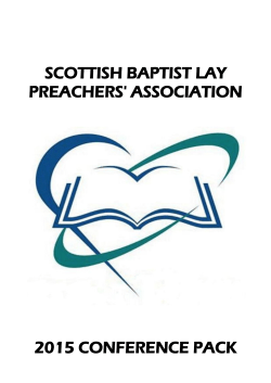 SBLPA Conference Pack 2015 - Scottish Baptist Lay Preachers