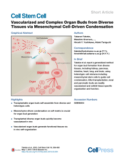 Takebe et al., 2015, Vascularized and Complex Organ Buds from