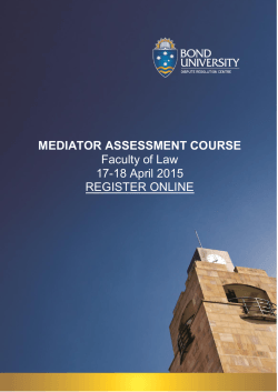 MEDIATOR ASSESSMENT COURSE Faculty of