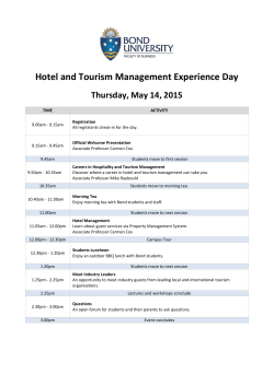 Hotel and Tourism Management Experience Day