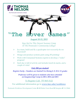 The Hover Games (Quadcopter Building and Flying): August 10-15