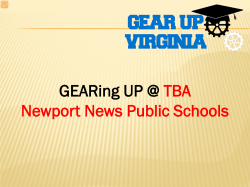 GEARing UP @ TBA Newport News Public Schools
