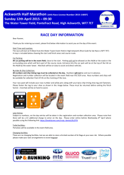 Ackworth Half 2015 - Race Day Information
