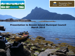 Presentation to Bowen Island Municipal Council March 2015