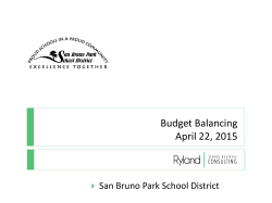 Budget Balancing April 22, 2015 - San Bruno Park School District