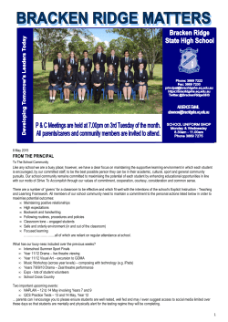 newsletter2015-05-08 - Bracken Ridge State High School