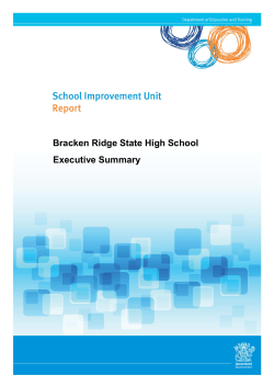 SIU Executive Summary - Bracken Ridge State High School