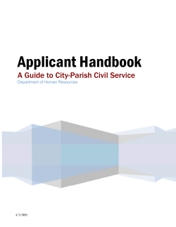Applicant Handbook 2015 - City of Baton Rouge/Parish of East