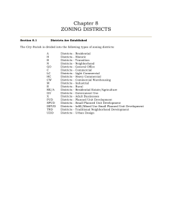 Unified Development Code Zoning Districts