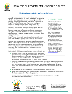 Eliciting Parental Strengths and Needs - Bright Futures