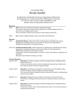 Curriculum Vitae 2015 (May 25) - Brody Sandel