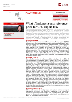 What if Indonesia cuts reference price for CPO export